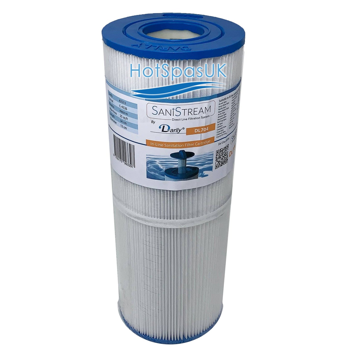 Darlly Sanistream DL704 Spa Filter