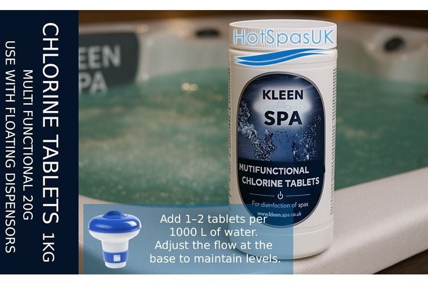 Kleen Spa™ Pool & Spa - Multifunctional 20 gram Spa Chlorine Tablets 1Kg